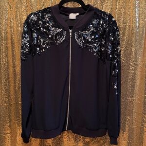 ASOS Women’s Size 10 Embellished Navy Track Jacket